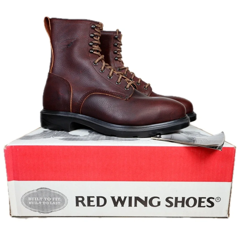 Red Wing 4451 Work Boots Mens 10 Brown Leather Steel Toe EH SuperSole USA